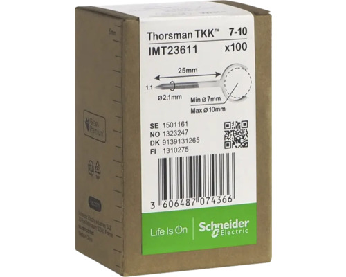 Metallklammer SCHNEIDER ELECTRIC TKK 7-10 2.1X25MM Thorsman TKK 7-10 fästelement, 100-pack
