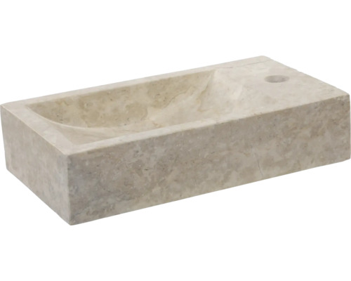 Tvättställ DIFFERNZ Hura L creme beige marmor matt 40x22 cm