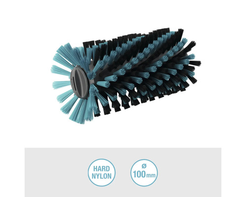 Borstvals med hård nylon och en diameter på 100 millimeter