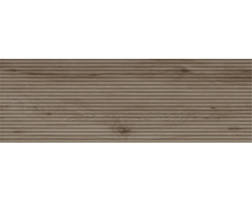 Kakel Oslo walnut dark Dekorkakel mörkbrun matt träoptik 3D-look 40x120x0,8 cm