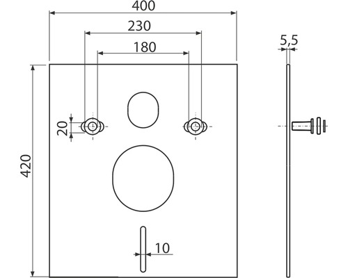 Teknisk ritning av en manöverpanel med dimensioner