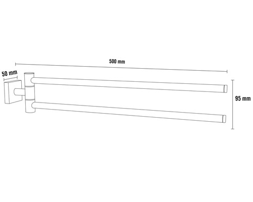 Mått på den svängbara handdukshållaren