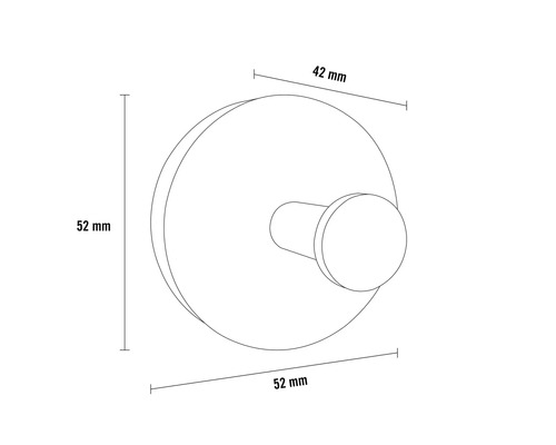 Teknisk ritning av en klädkrok med mått