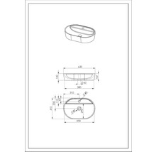Ritning av en tvättställsskål med mått