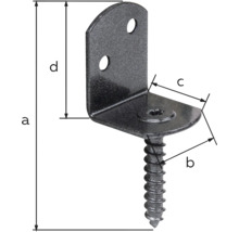 Staketbeslag ALBERTS DURAVIS® L-form 30x38x2,0mm förzinkad/svart