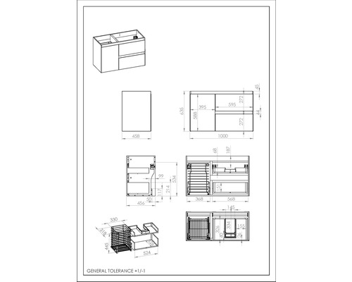 Teknisk ritning av ett badrumsskåp med mått