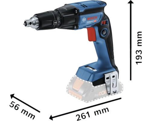 Bosch gipsskruvdragare med måttangivelser