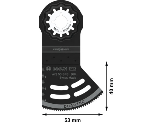 Bosch Pro sticksågblad AYZ 53 BPB BIM Multi Material, 53 mm bred och 40 mm hög