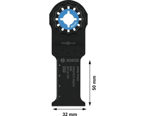 Bosch dyksågblad med Starlockfäste, AIZ 32 AIB, BIM, lämplig för metall, med en längd på 50 mm och en bredd på 32 mm