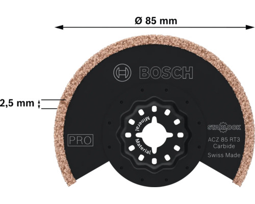 Bosch Carbide slipplatta ACZ 85 RT3 med Starlock-fäste, diameter 85 mm