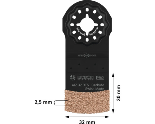 Bosch Carbide slipplatta AIZ 32 RT5, 32 mm bred, för mineraliska material