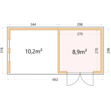 Ritningsplan med dimensioner och ytuppgifter