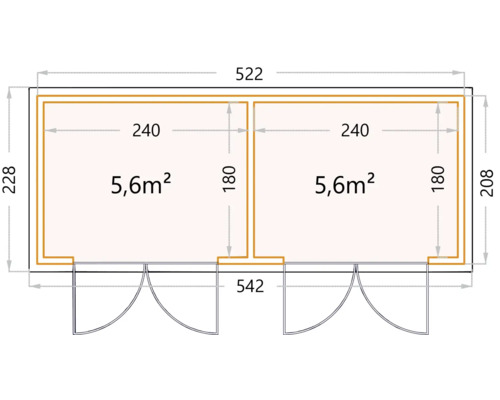 Ritning med mått och ytuppgifter