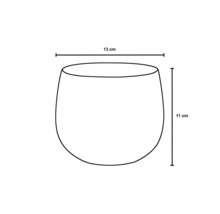 Schematisk bild av en planteringskruka med måtten 13 gånger 11 centimeter.