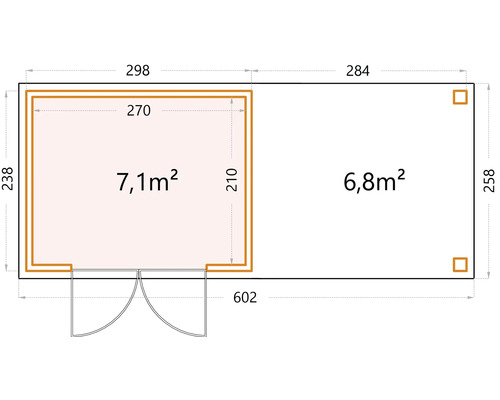Ritningsskiss med måttangivelser