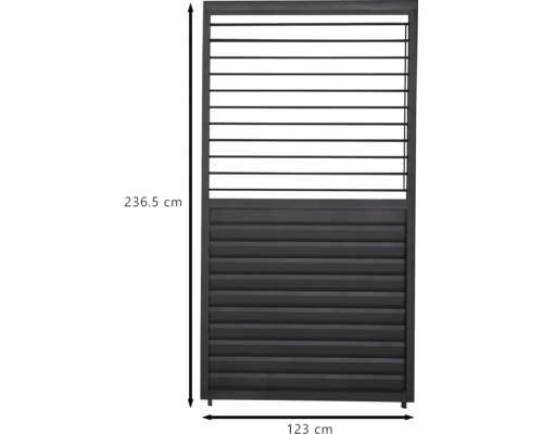 Integritetsskärm med måtten 236,5 cm hög och 123 cm bred