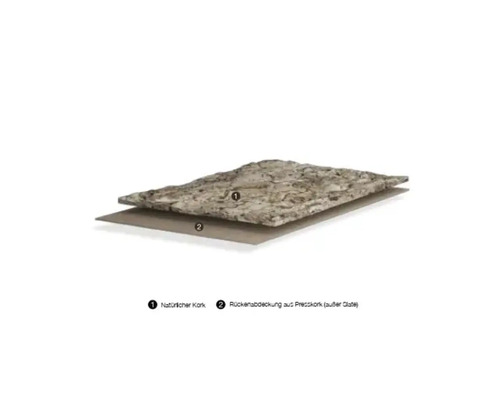 Korkskiva med naturlig korkyta och pressad korkbaksida