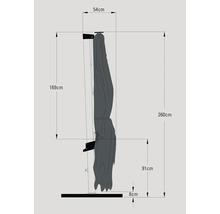 Diagram över ett skåp med mått