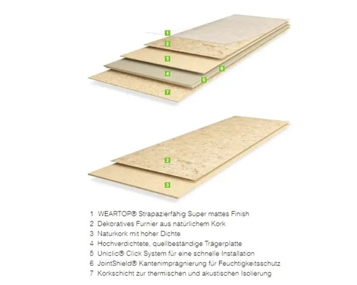 Diagram över strukturen på en korkskiva