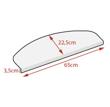 Hylla med måtten 65 cm längd, 22,5 cm bredd och 3,5 cm tjocklek