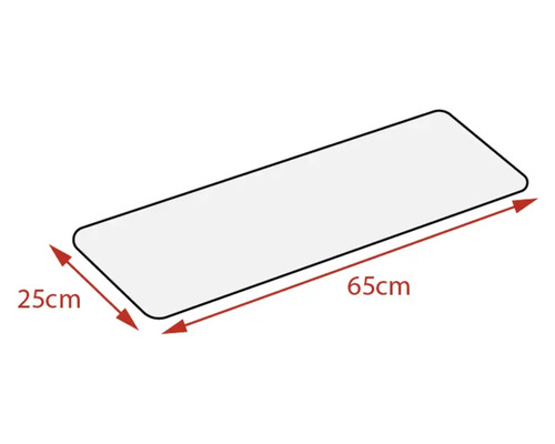 Bild på en matta som mäter 25 x 65 centimeter