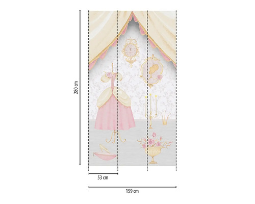 Fototapet med prinsessmotiv, mått 159 x 280 cm