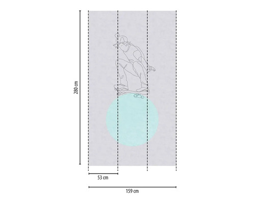 Fototapet med skateboardmotiv, 280 x 159 cm