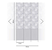 Väggpaneler med enhörningsmönster och mått 280 cm hög och 159 cm bred