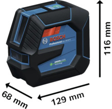 Bosch Logo. Bosch GLL 20-22 G Professional krysslaser med måtten 116 x 68 x 129 mm.