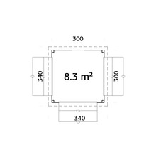 Kiosk PALMAKO Lenna 8,3m² set 306 300x300cm doppimpregnerad brun