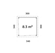 Paviljong PALMAKO Lenna Slide 8,3m² set 401 300x300cm vit