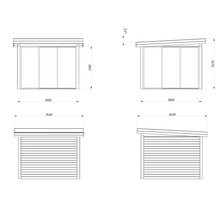 Paviljong PALMAKO Lenna Slide 8,3m² set 401 300x300cm vit
