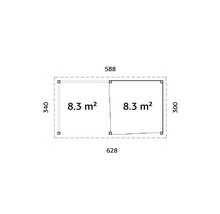 Paviljong PALMAKO Lenna Slide+ 16,6m² set 703 obehandlad
