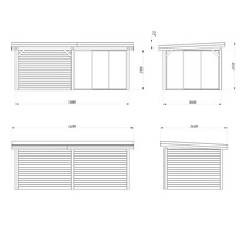 Paviljong PALMAKO Lenna Slide 16,6m² set 405 588x300cm doppimpregnerad