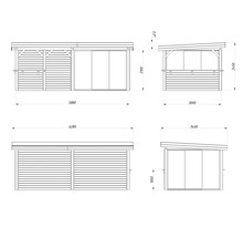 Paviljong PALMAKO Lenna Slide 16,6m² set 408 588x300cm doppimpregnerad