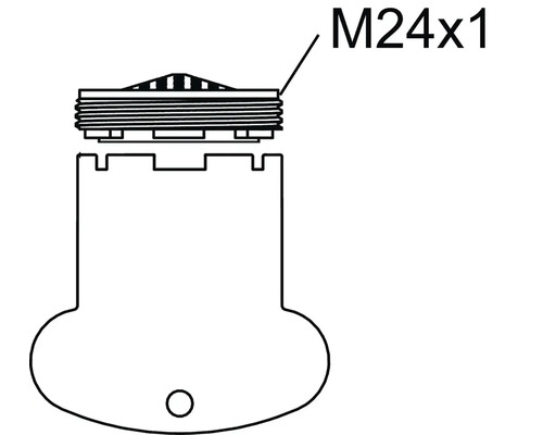 Teknisk ritning av en M24x1-gänga