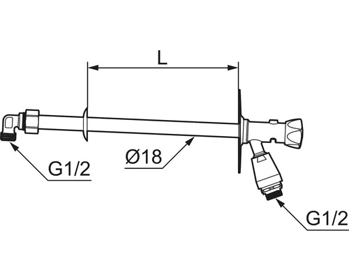 Vinkelregleringsventil med G 1/2 anslutningar