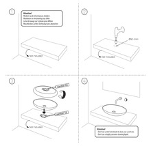 Monteringsanvisning för ett tvättställ med tips