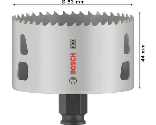 Hålsågsfäste med en diameter på 83 millimeter och en höjd på 44 millimeter