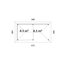 Paviljong PALMAKO Bianca Slide 16,6m² 588x300cm set 205 vit