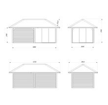 Paviljong PALMAKO Bianca Slide 16,6m² 588x300cm set 205 vit