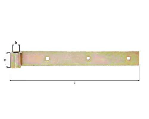 Gult förzinkat band med dimensioner för fastsättning