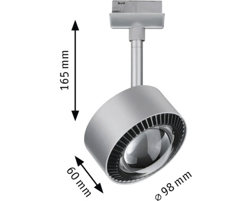 Skenspotlight med måtten 165 mm höjd, 60 mm bredd och 98 mm diameter