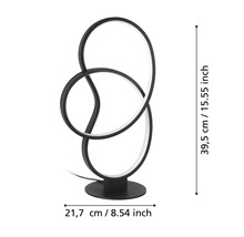Dekorativ bordslampa med måtten 39,5 cm hög och 21,7 cm bred
