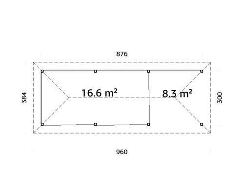 Ritningsplan med dimensioner och area beräkning