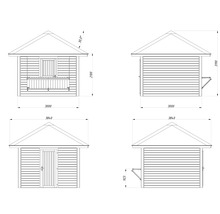 Paviljong PALMAKO Bianca set 104 8,3m² doppimpregnerad brun