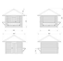 Paviljong PALMAKO Biancaset 105 8,3m² vit