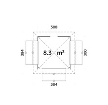 Paviljong PALMAKO Biancaset 106 8,3m² vit