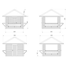 Paviljong PALMAKO Biancaset 106 8,3m² vit