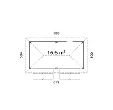 Paviljong PALMAKO Bianca set 111 16,6m² obehandlad